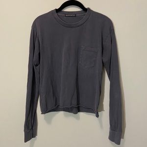 brandy melville washed navy pocket tee